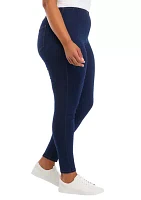 Plus High Rise Pull On Skinny Jeans