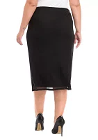 Plus Mesh Midi Skirt