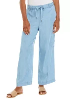 Women's Wide Leg Chambray Pants