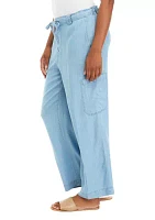 Women's Wide Leg Chambray Pants