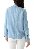 Women's Long Sleeve Tie Front Top