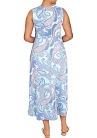 Women's Puff Paisley Dress