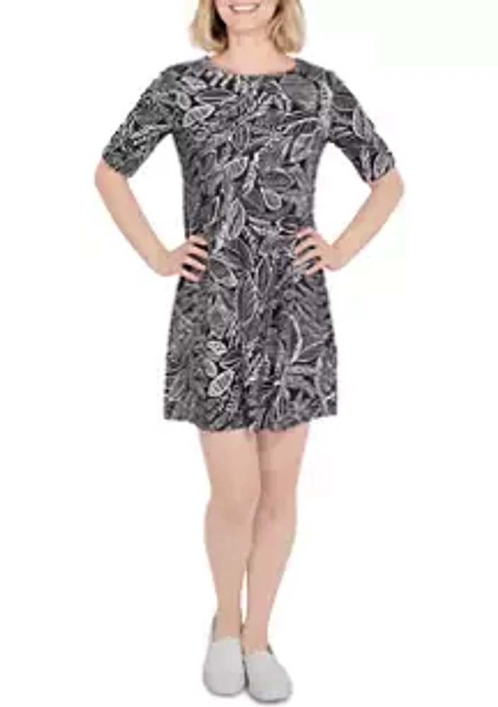 Ruby Rd Petite Leaf Sketch Print Dress