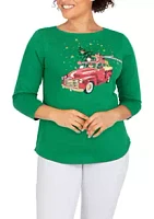 Ruby Rd Women's Holiday Truck Top