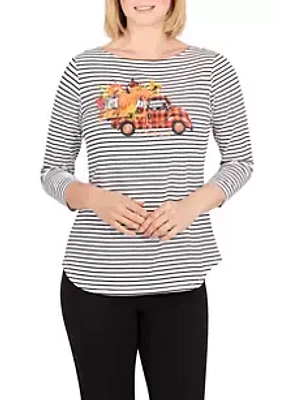 Ruby Rd Women's Fall Striped Top