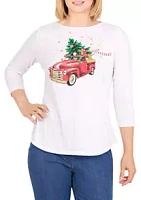 Ruby Rd Petite Holiday Truck Top