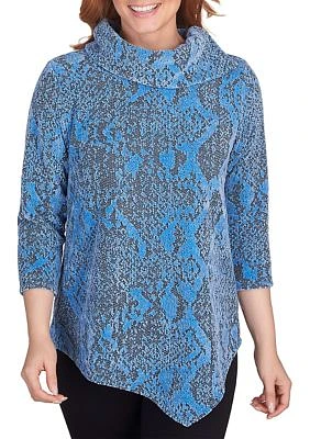 Women's Chenille Snakeskin Jacquard Top