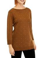 Women's Stud Embellished Tunic Sweater