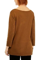 Women's Stud Embellished Tunic Sweater