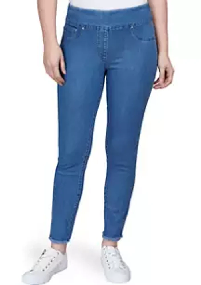 Ruby Rd Plus Pull On Denim Ankle Pants