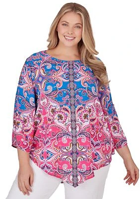 Plus Woven Paisley Printed Top