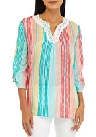 Women's Metallic Stripe Top