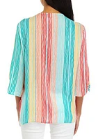 Women's Metallic Stripe Top