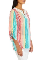 Women's Metallic Stripe Top