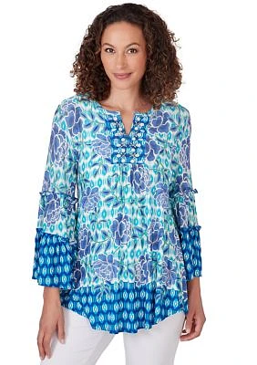 Women's Floral Ikat Top