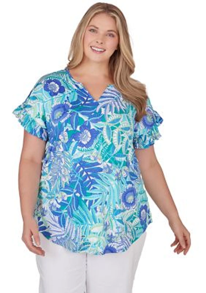 Plus Rainforest Floral Top