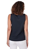 Women's Embellished Solid Sleeveless Top