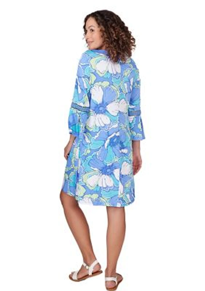 Women's Floral Puff Print Dress