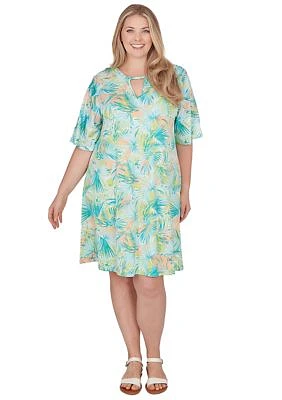 Plus Tropical Printed Dress