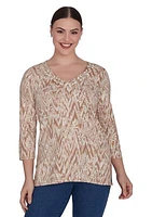 Women's Chevron Ikat Paisley Top