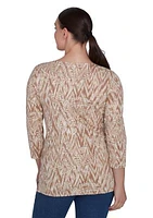 Women's Chevron Ikat Paisley Top