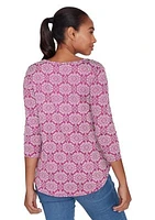 Women's Diamond Puff Print Knit Top