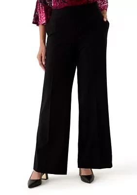 Women's Pull On Wide Leg Light Weight Trouser Pants