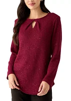 Women's Scoop Neck With Diamond Detail Sequin Knit Top