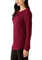 Women's Scoop Neck With Diamond Detail Sequin Knit Top