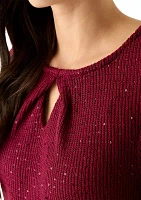 Women's Scoop Neck With Diamond Detail Sequin Knit Top