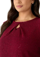 Scoop Neck With Diamond Detail Sequin Knit Top