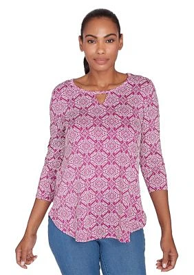 Petite Diamond Puff Print Knit Top