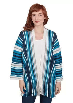 Women's Open Multi Stripe Cardigan