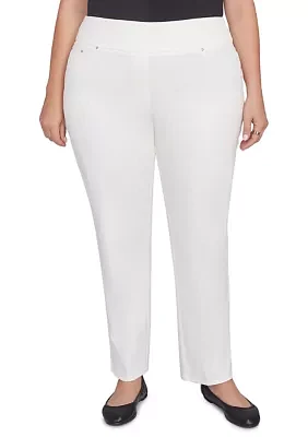 Plus Soft Hand Twill Bi Stretch Pull On Pants