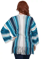 Petite Open Multi Stripe Cardigan