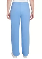 Women's Luxe Stretch Rib Knit Straight Leg Pull On Pants