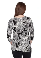 Women's Paisley Print Knit Top