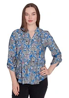 Petite Floral Print Rayon Top