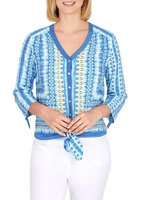 Women's Woven Pacific Ikat Top