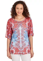 Women's Burnout Sublimation Mirrored Top