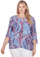 Plus Woven Paisley Gauze Top