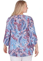 Plus Woven Paisley Gauze Top