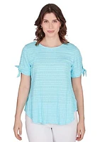 Women's Decorative Smocked Knit Top