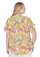 Plus Tropical Print Top