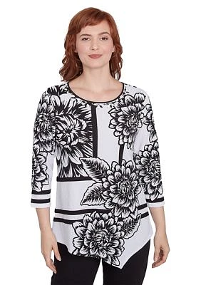 Women's Spliced Floral Abstract Top