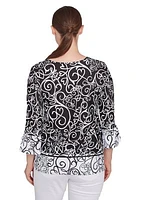 Plus Whirlwind Heart Puff Print Top