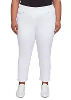 Plus Embroidered Extra Stretch White Denim Jeans