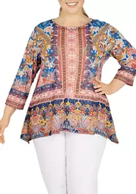 Ruby Rd Plus Size Mirror Print Sublimation Top