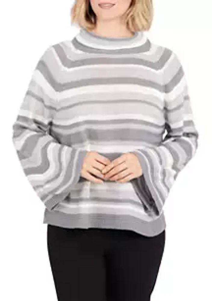 Ruby Rd Women's Cowl Neck Stripe Sweater