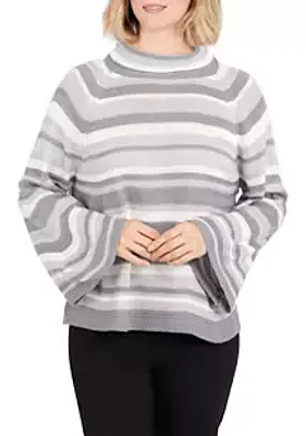 Ruby Rd Women's Cowl Neck Stripe Sweater